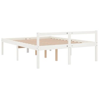 Seniorenbed massief grenenhout wit 160x200 cm 6