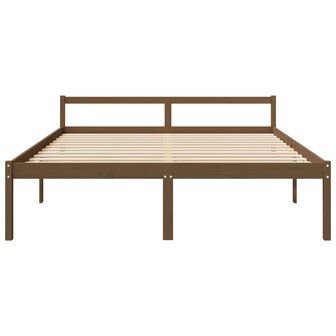 Seniorenbed massief grenenhout honingbruin 200x200 cm 4