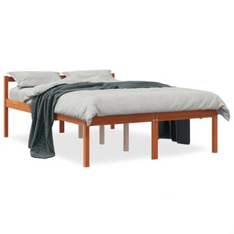 Seniorenbed 135x190 cm massief grenenhout wasbruin 2