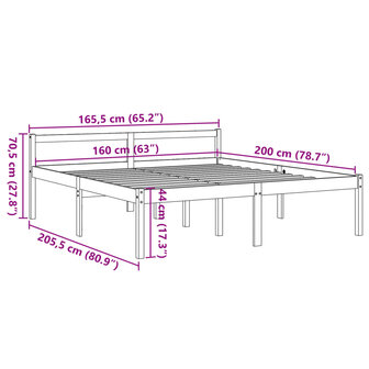 Seniorenbed massief grenenhout wasbruin 160x200 cm 9