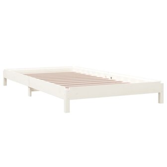 Bed stapelbaar 100x200 cm massief grenenhout wit 7