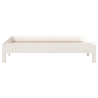 Bed stapelbaar 100x200 cm massief grenenhout wit 8