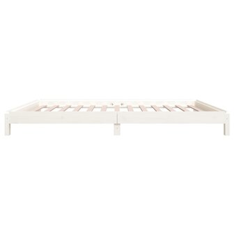 Bed stapelbaar 100x200 cm massief grenenhout wit 9