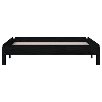 Bed stapelbaar 100x200 cm massief grenenhout zwart 8