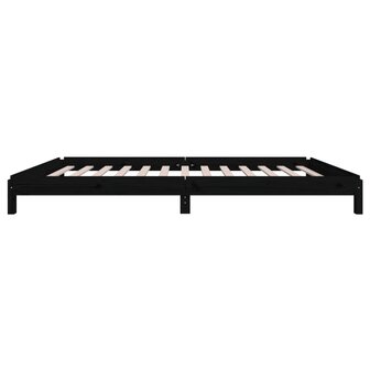 Bed stapelbaar 100x200 cm massief grenenhout zwart 9