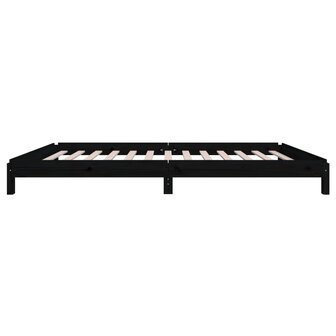 Bed stapelbaar 90x200 cm massief grenenhout zwart 9
