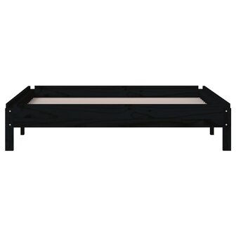 Bed stapelbaar 80x200 cm massief grenenhout zwart 8