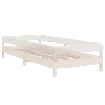 Bed stapelbaar 90x190 cm massief grenenhout wit 6
