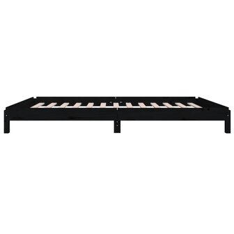 Bed stapelbaar 75x190 cm massief grenenhout zwart 9
