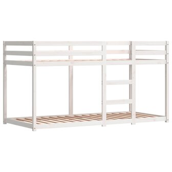 Stapelbed met gordijnen 80x200 cm grenenhout wit en zwart 8