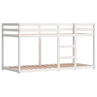 Stapelbed met gordijnen 75x190 cm grenenhout wit en zwart 8