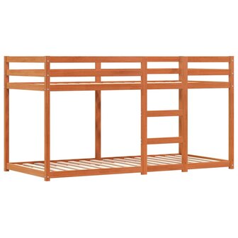Stapelbed met gordijnen 75x190 cm grenenhout wit en zwart 8