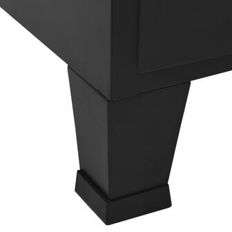 Kantoorkast met gaasdeuren industrieel 75x40x120 cm staal zwart 8
