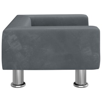 Kinderbank 50x40x26,5 cm fluweel donkergrijs 4