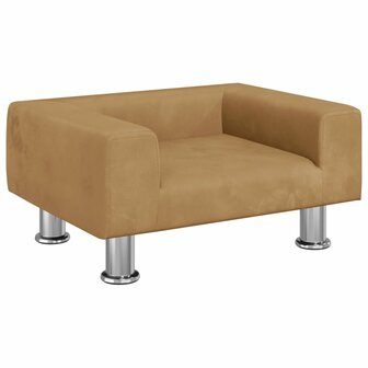 Kinderbank 50x40x26,5 cm fluweel bruin 2