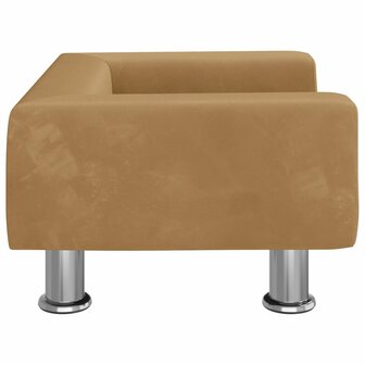 Kinderbank 50x40x26,5 cm fluweel bruin 4