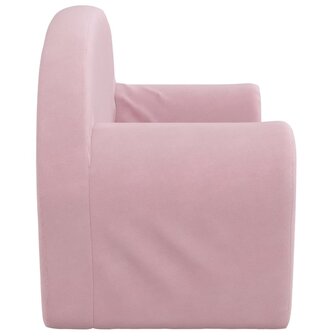 Kinderbank 2-zits zacht pluche roze 4