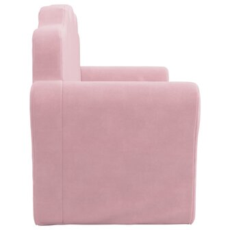 Kinderbank 2-zits zacht pluche roze 4