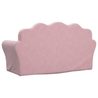 Kinderbank 2-zits zacht pluche roze 5