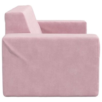 Kinderbank 2-zits zacht pluche roze 4