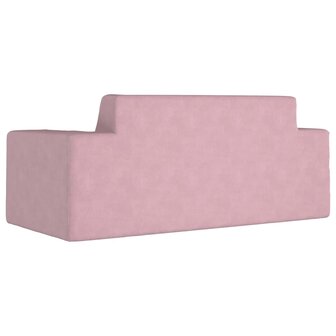 Kinderbank 2-zits zacht pluche roze 5