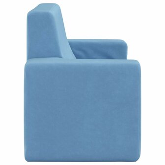 Kinderbank 2-zits zacht pluche blauw 4