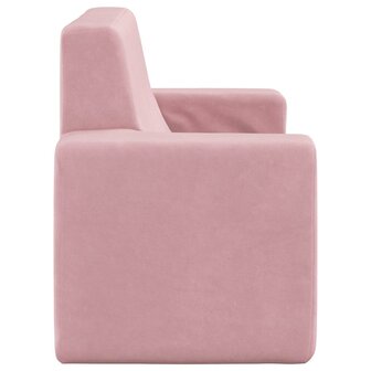 Kinderbank 2-zits zacht pluche roze 4