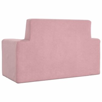 Kinderbank 2-zits zacht pluche roze 5