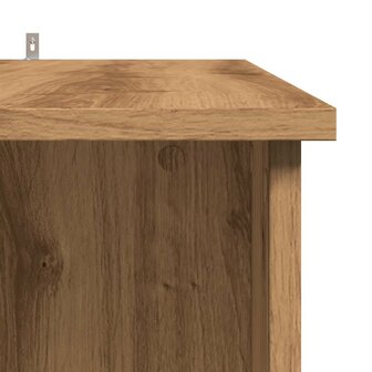 Bartafel met schap 102x50x103,5cm bewerkt hout artisanaal eiken 7