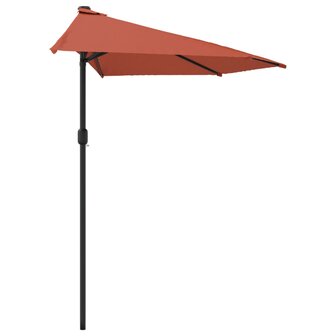 Balkonparasol half met aluminium paal 300x155x223 cm terracotta 4