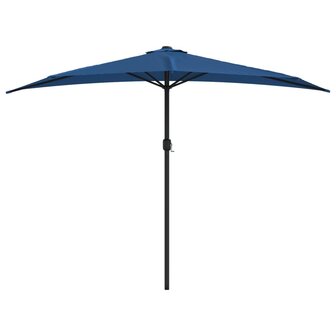 Balkonparasol half met aluminium paal 300x155x223 cm blauw 3