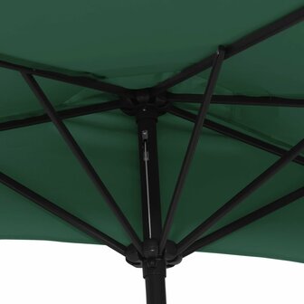 Balkonparasol half met aluminium paal 300x155 cm groen 6