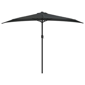Balkonparasol half met aluminium paal 300x155 cm antraciet 3