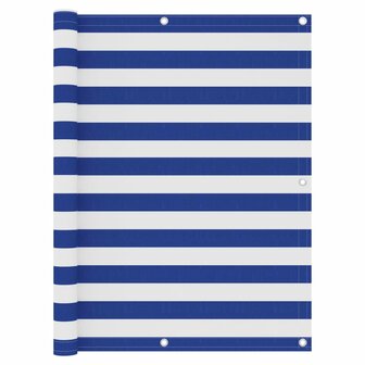 Balkonscherm 120x500 cm oxford stof wit en blauw 1