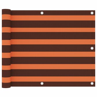 Balkonscherm 75x500 cm oxford stof oranje en bruin 1