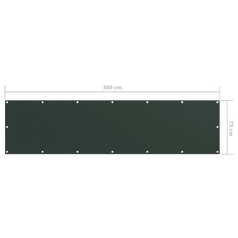 Balkonscherm 75x300 cm oxford stof donkergroen 5