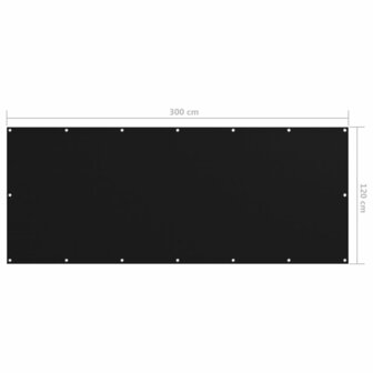 Balkonscherm 120x300 cm oxford stof zwart 5