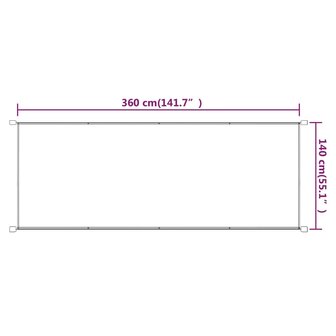 Luifel verticaal 140x360 cm oxford stof terracottakleurig 6