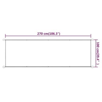 Luifel verticaal 100x270 cm oxford stof blauw 6