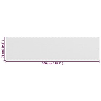 Balkonscherm 75x300 cm HDPE wit 5