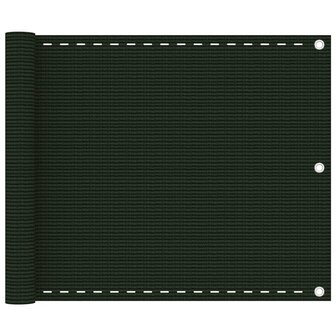 Balkonscherm 75x300 cm HDPE donkergroen 1