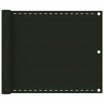 Balkonscherm 75x500 cm HDPE donkergroen 1