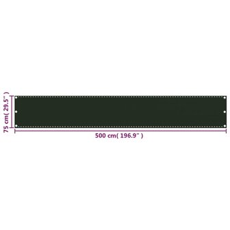 Balkonscherm 75x500 cm HDPE donkergroen 5