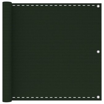 Balkonscherm 90x500 cm HDPE donkergroen 1