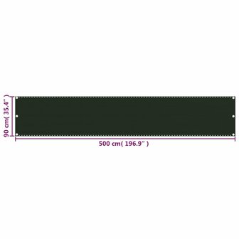 Balkonscherm 90x500 cm HDPE donkergroen 5