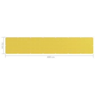 Balkonscherm 75x400 cm HDPE geel 5