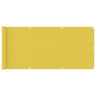 Balkonscherm 75x500 cm HDPE geel 1