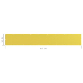 Balkonscherm 75x500 cm HDPE geel 5