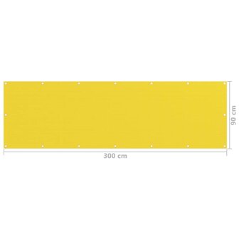 Balkonscherm 90x300 cm HDPE geel 5