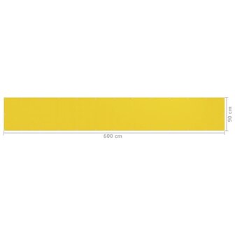 Balkonscherm 90x600 cm HDPE geel 5